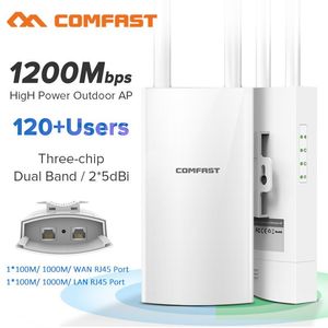 Roteadores gigabit porta ew72v2 1200mbps Banda dupla 5 GHz de alta potência ao ar livre AP Gigabit Wi -Fi Antena