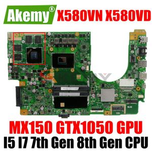 Moderkort X580VN X580VD Moderkort MX150 GTX1050 GPU I5 I7 7: e Gen 8th Gen CPU för ASUS X580 X580V X580VD X580VN Laptop Motherboard