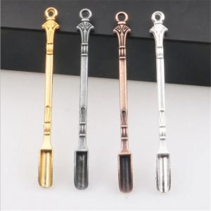 Mini Dabber Tool Silver Gold Copper Gunmetal FOR Smoking Pipes Metal Shovel Wax Dab 80x6mm Reusable Concentrate Spoon Vaporizer Accessories