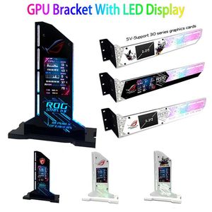 Kylning Anpassa RGB GPU -stöd med LED Monitor Screen ROG MSI Gundam Grafisk grafikkortfäste VGA -hållare för PC Gamer Cabinet DIY