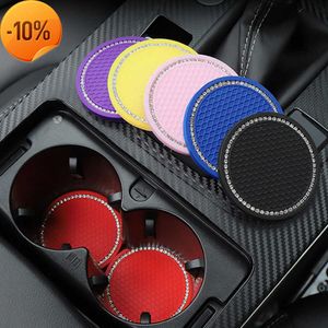 Ny Rhinestone Car Water Cup Bottle Holder Anti-Slip Mat Pad Silica Gel Non-Slip Car Mat för Mini Cooper för Alfa Romeo Car Interior