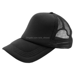 Ball Caps Wholesale Summer Plain Trucker Mesh Hat Snapback Blank Baseball Cap Adjustable Size Drop Delivery Fashion Accessories Hats Dhgtw