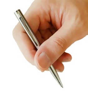 1pcs mini esferontal caneta metal diurável girating pocketsize caneta portátil ponto de esfera pequeno