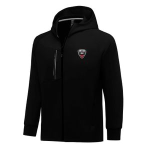 DC United Jaquetas Masculinas Outono casaco quente lazer ao ar livre jogging moletom com capuz zíper completo manga longa jaqueta esportiva casual