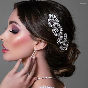 Hair Clips Wedding Bride Leaf Zircon Cristal Tiara Band Band Woman Princes de moda Princesa para garotas Presente de joias de clipes