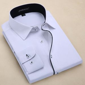 Men's Dress Shirts 2023 Design Twill Long Sleeve Cotton Solid Color Business Formal Men Fashion Social
