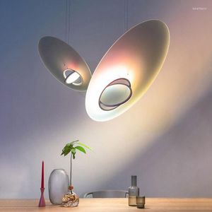 Kolye lambaları Nordic Planet Luster Liger Yemek Odası Yatak Odası Sanat Oval Lamba Ev Dekor Led Kapalı Süspansiyon Fikstürü