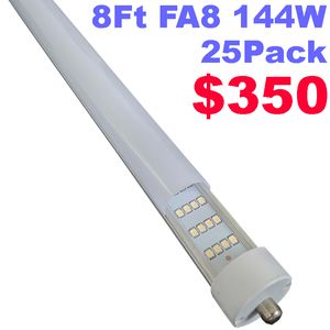 8FT LED Tube Light, T8 8FT Bulbs 144W 6500K Cool White FA8 Base LED TubeLights Fluorescent Light Bulbs Replacement 18000Lumens,Dual-End Powered crestech