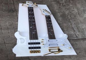 Double Neck White 4 6 String Bass Guitar Custom Offer7683903