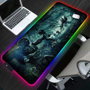 Rests RGB Crysis 3 Mouse Pad Gamer Computer Mousepad RGB Backlit Gaming Accessories Large Mousepad XXL For Desk Keyboard LED Mice Mat