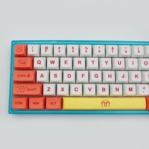 Combos Kbdiy 134 klawisze/zestaw pbt uroczy różowy kot barwu XDA Profil DIY Niestandardowe klawisze do mechanicznej klawiatury MX Switch GK61 Annie