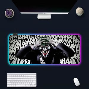 Rests Funny Joker Face RGB PC Gamer Keyboard Mouse Pad Mousepad LED Glowing Mouse Mats Rubber Gaming Computer Mausepad