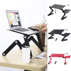 Stand Computer Desk With USB Cooling Fan Holder Bracket Removable Mouse Board Collapsible Portable Foldable Lift Aluminum Alloy Table