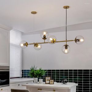 Chandeliers Modern LED Chandelier Lighting Hanging Lamps Glass Ball Dinning Room Kitchen Bubble Lusture Light Fixtures