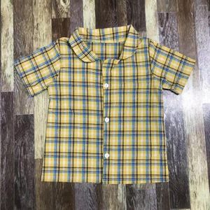 Clothing Sets Boutique Cute Plaid Stripe Pattern Boys Cool Shirt