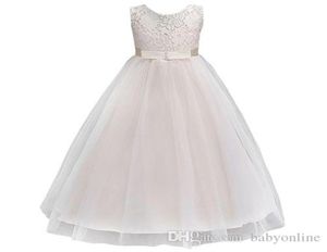 Navy Blue Cheap Flower Girl Dresses 2019 In Stock Princess A Line Sleeveless Kids Toddler First Communion Dress with Sash MC08897234335
