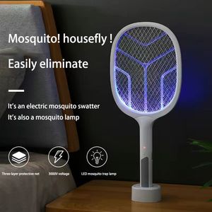 Other Home Garden Electric Mosquito Swatter Rechargeable Two In One Household Safety Super Mosquito Killing Lamp Lithium Battery 230526