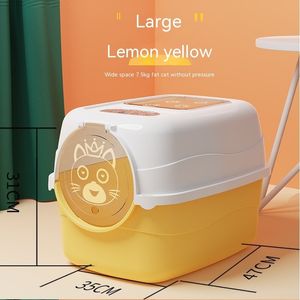 Other Cat Supplies Fully Enclosed Cat Litter Box Splash-Proof Pet Cleaning Kitten Potty Toilet Plastic Toilet Tray Cat Litter Box Odor Isolation 230526