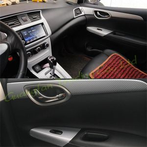 3D/5D Carbon Fiber Car Interior Cover Console Color Stickers Dekaler Produkter Deltillbehör för Nissan Sentra Sylphy 2016-2021