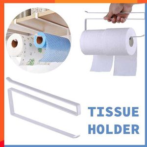 New Kitchen Tissue Holder Hanging Bathroom Toilet Roll Paper Holder Towel Rack Cabinet Door Hook Holder Organizer Wall Shelf