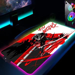 Descansa xxl gaming mouse pad com rgb berserk mousepad xl gamer teclado protetor de mesa retroiluminado esteira computador mesa deskpad tapete pc grande