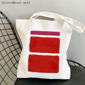 Bolsas de compras Shopping Shoppper Princiizado Bolsas personalizadas Rothko Inspirado 22 Armazenamento ambiental Reutilable Canvas ombro da bolsa