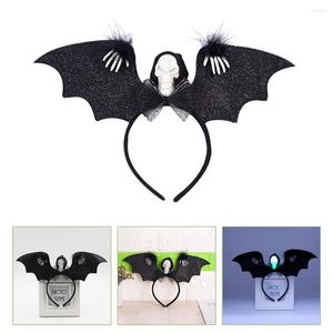 Bandanas pannband Bat Glowing Party Hair Costumeheadwear Hoops Accessory Dresshairband Light Cosplayheadpiece Headbonad Accessories Black