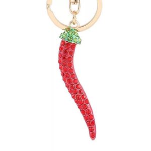 Portachiavi Creativo Crystal Chili Keychain Cute Vegetable Car Portachiavi Accessori per ciondoli borsa femminile Gioielli per ciondoli regalo per bambina