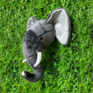 Plush Wall Stuff Elephant Wall Decoration Girls Room Decor Nursery Stuffed Toys Doll Head Wall Hanging Baby Birthday Gifts Stuffed animals 230526