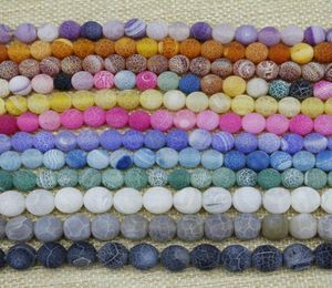 8mm Dull Polish Weathering Agate Stone Beads Whole Multicolor Weathered Natural Agate Bead Round Loose Beads for DIY Bracelet 4498355