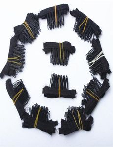 50 datorer svart färg peruk kammar perukklämmor och kammar med 5teeth för peruk cap och peruker som gör kammar hårförlängningar verktyg2818650