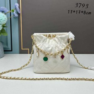 22 Bags Mini Trash Bag Classic Luxury Chain Fashion 2023 Brand Wallet Vintage Ladies Leather Handbag Designer Shoulder Bag Size 17x17x8