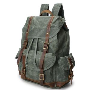 Backpack Luxury Men Bagpack Canvas Men's Bag Retro Waterproof Travel Outdoor Bookbag Black