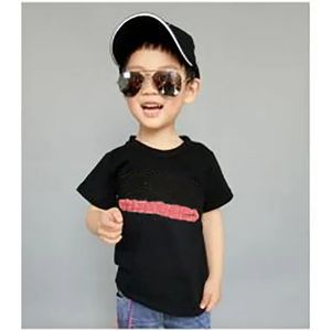 Moda Bambini 1-9 anni t Shirt Bambini Risvolto Maniche corte Ragazzi Top Abbigliamento Marchi Solid Tees Ragazze Camicie in cotone camicia rivestita, natale estate dhgate