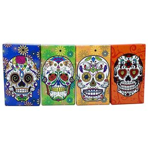 Smoking Colorful Skull Pattern Cigarette Cases Plastic Storage Box 112MM Exclusive Design Housing Automatic Spring Opening Flip Cover Moistureproof Stash Case