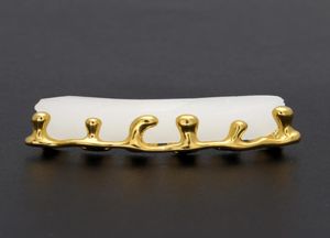 NOVO FIT Custom Dourado Dentes de Hip Hop Drip Grillz Caps Inferior Grill Bottom Silver Grills7814817