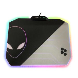 Rests Alienware RGB 7 Color PC Gaming LED Mouse Pad Desktop Desktop MousePad Suprot Carregamento sem fio Mobile 355x255x5.5mm