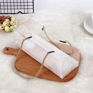 Gift Wrap Pastry Box Portable for Party 10 Pcs Clear Boxes Rectangle Storage TEP Sand Dessert Display Food Holder