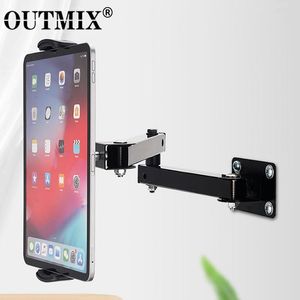 Standlar Duvar montaj tablet uzun kol uzun kol gerilebilir cep telefonu duvar tutucusu ayarlanabilir metal duvar iPad iPhone iPad 413 inç için stand