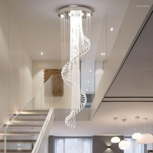 Chandeliers K9 Crystal Chandelier European Room Lights Spiral Modern Creative LED El Villa Lighting