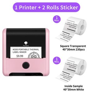 Impressoras Phomemo Label Printer M200 Sticker Maker Uso para Rótulos Térmicos Transparentes 2022 Upgrade Series M110 Label Printer para rotulagem