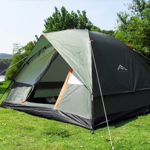 Tält och skyddsrum 3-4 Person Double Layer Rainprocess Outdoor Camping Shelter Tält för fiskejakt reseäventyr och familjefest Green Blue 230526