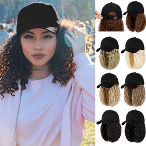 Parrucca da 14 pollici in lana riccia con cappello a lingua d'anatra nera per donna Parrucca Cappello in fibra sintetica per parrucca con molti stili tra cui scegliere e supporto per la personalizzazione