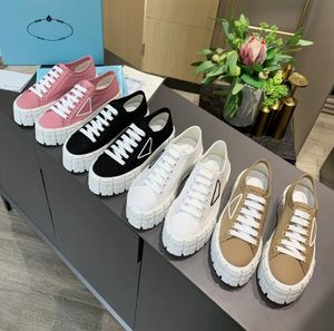 2023With Original Box Designer Sneakers Gabardine Nylon Casual Shoes Brand Wheel Trainers Luxury Canvas Sneaker Fashion Platform Solid Heighten Shoe