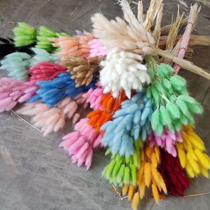 Faux Floral Greenery 100pcs Pampas naturais grama seca Flor de coelho Tail Bouquet Floral Wedding Home Decorações de casa POPS PLANTAS DE TAVIL