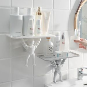 Haken Wandmontierte Aufbewahrungshalter Rack Badezimmer Küchenregal Gewürzorganisator Selbstklebend Multifunktion