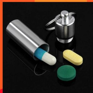 New New Keychain Shape Tablet Storage Box Aluminium Alloy Waterproof Pill Boxes Organizer Outdoor Tablet Bottle Medicine Case Container