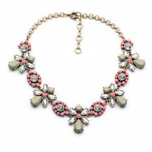 Choker Bulk Price Fashion Jewelry Of The Test Wholesale Women Resin Plant Shiny Gold Color Necklace Chokers