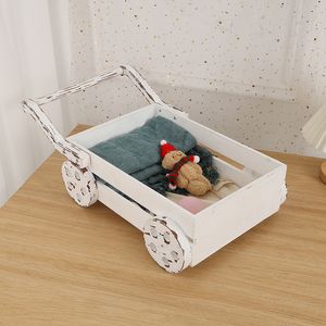 Keepsakes Small Wooden Bed born Baby Accessories Pography Props Children Growth Commemorative Studio Po Model Small Tools 230526