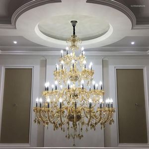 Chandeliers XL Large High Ceiling Crystal Chandelier Lighting For Living Room El Furniture Led Candelabro Luxury Church Lamp